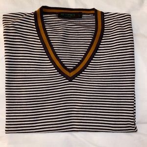 $650 Men’s V Neck ETRO Cotton Sweater